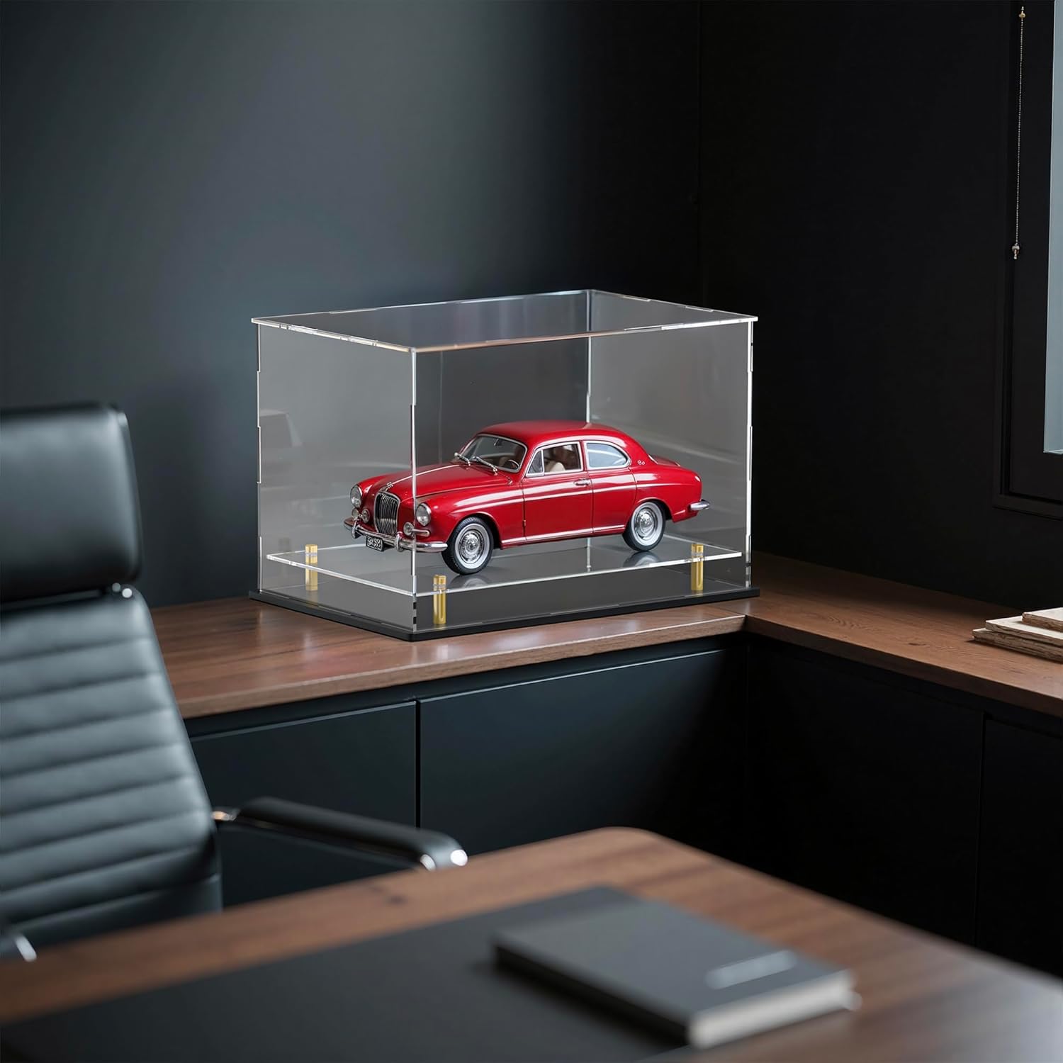 Acrylic Display Case with Floating Shelf & Thick Base – UV-Protected Collectible Showcase for Souvenirs, Figurines, and Memorabilia (14.5" Lx11 Wx11 H)