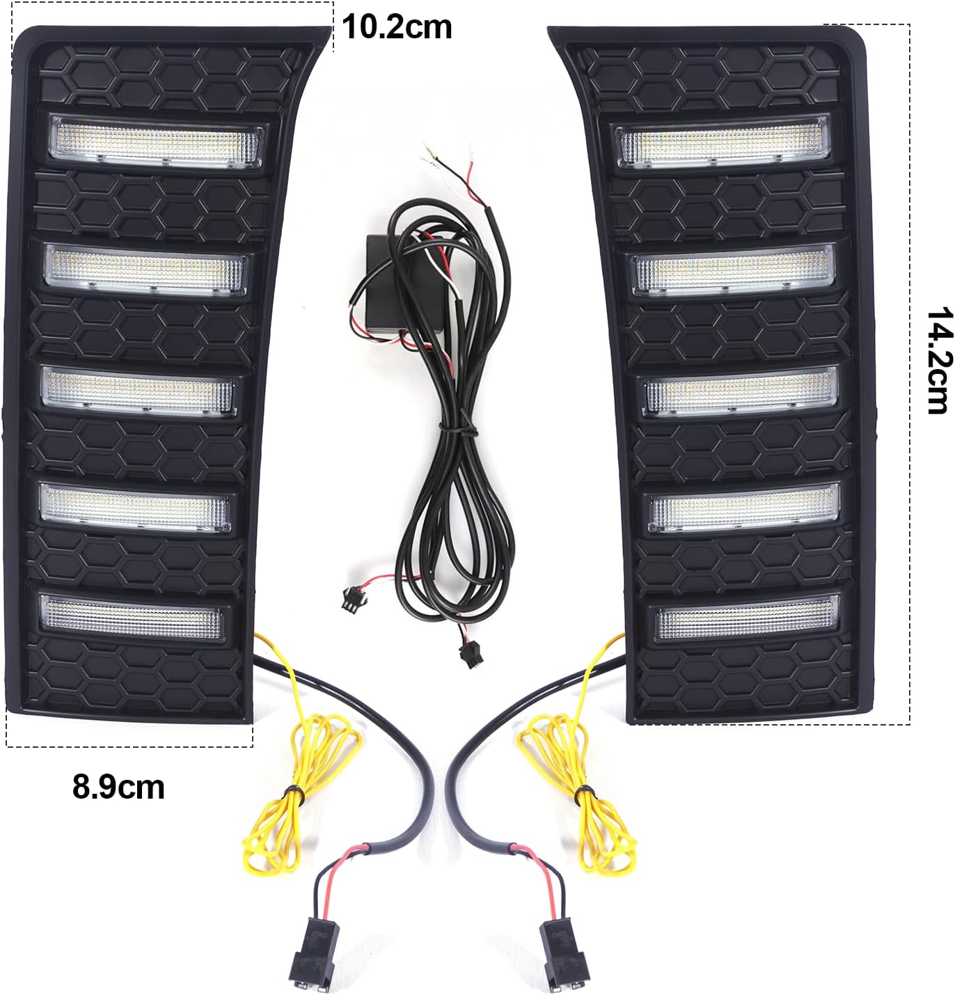 LED Daytime Running Lights For 2022 2023 2024 Tundra Fog Lights Toyota tundra CrewMax SR SR5 Limited DRL fog lights Assemblies Replacement black lens (DRL2)