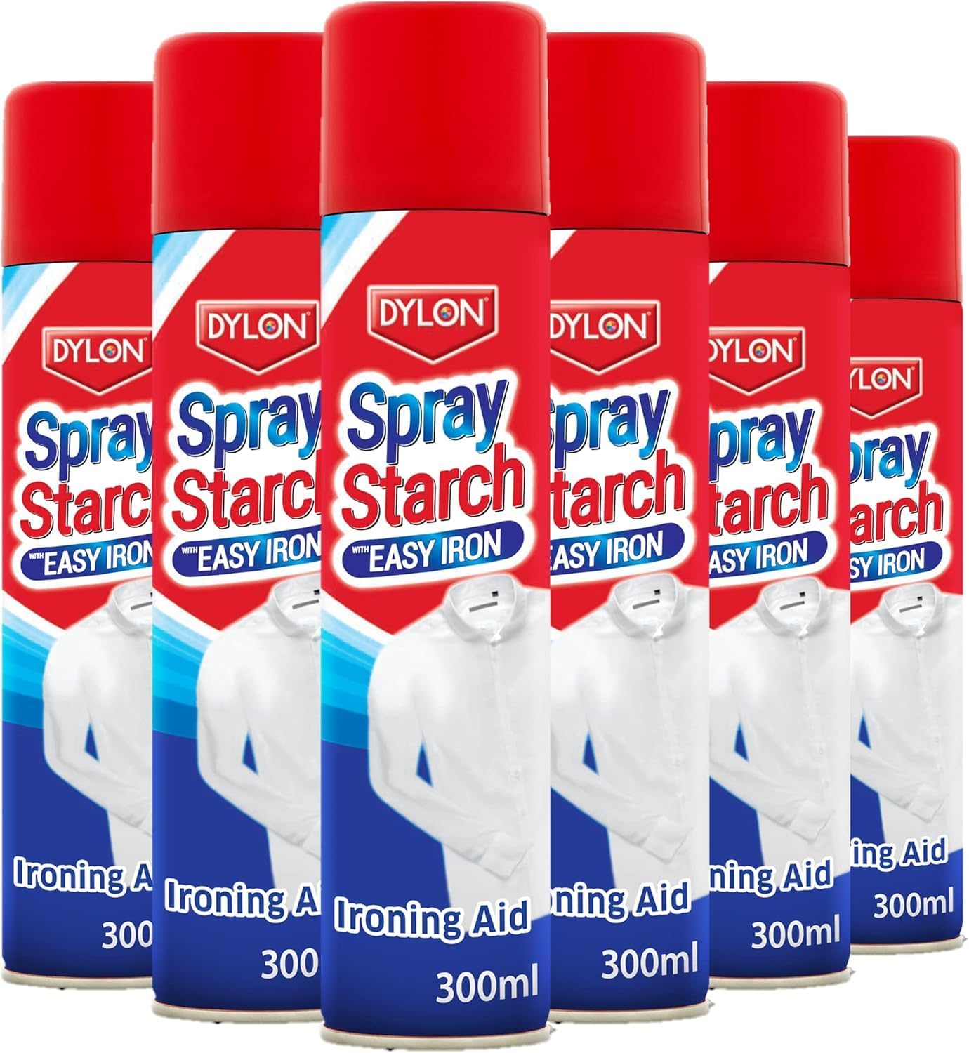 Dylon 2-in-1 Starch Spray with Easy Iron, 300ml (Pack of 6)