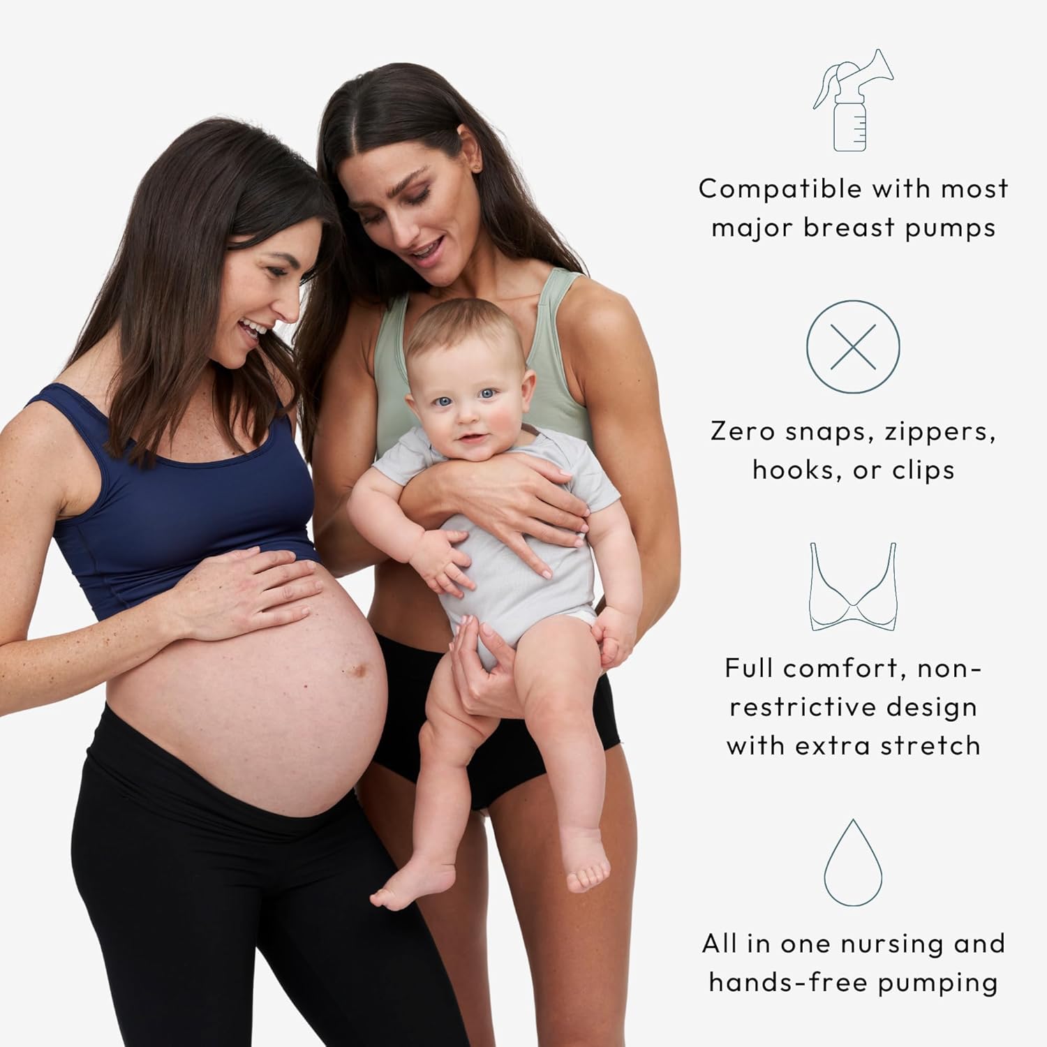 Larken Hands Free Pumping Bra for Breastfeeding | Breast Pump - Maternity Bras for Pregnancy, Pumping & Nursing Bra in One - Image 4