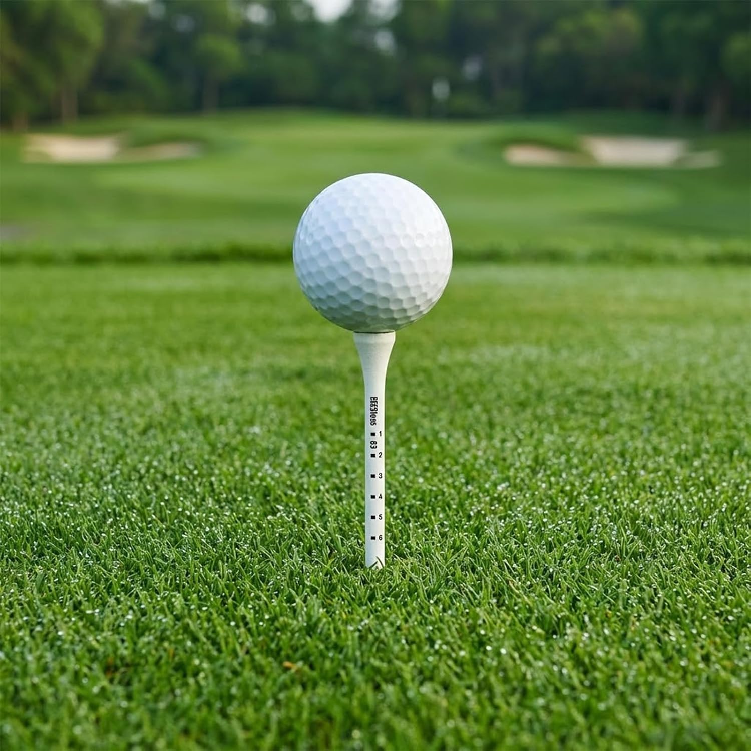 100Pcs Natural Wooden Golf Tees, White Golf Tees, 3-1/4 Inch White Wooden Graduated Markers & Low-Friction Cup for Consistent Drives