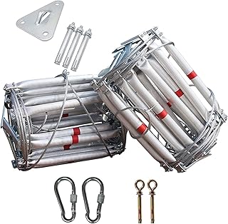 Fire Escape Ladder, Emergency Fire Escape Ladder, 2-10 Story Retractable Safety Rescue Ladder For Escape From Window And Balcony With Anti-Slip Steps Soft Ladder Reusable, Weight Up To 450KG-10m/32.8f