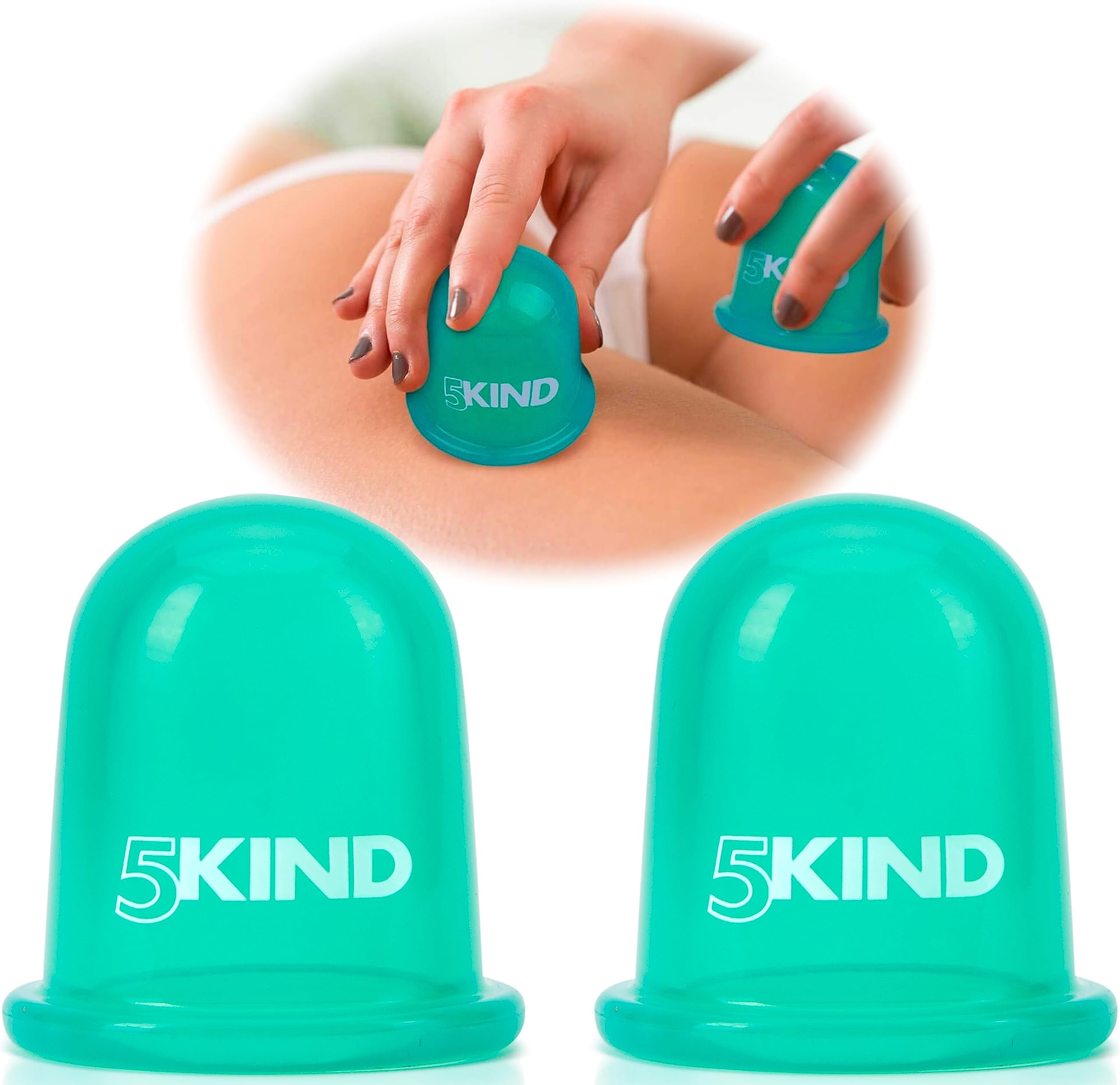 5KIND CLINICAL SKINCARE Anti Cellulite Cupping Massager - Cupping Therapy Kit for Thigh, Hip, Leg - Includes Free E-Book