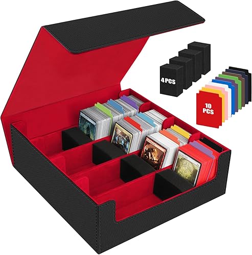 Miniatura 9 de AOBOPLE Caja de almacenamiento de más de 1800 tarjetas de intercambio, funda de cartas para tarjetas intercambiables con 5 separadores de tarjetas,