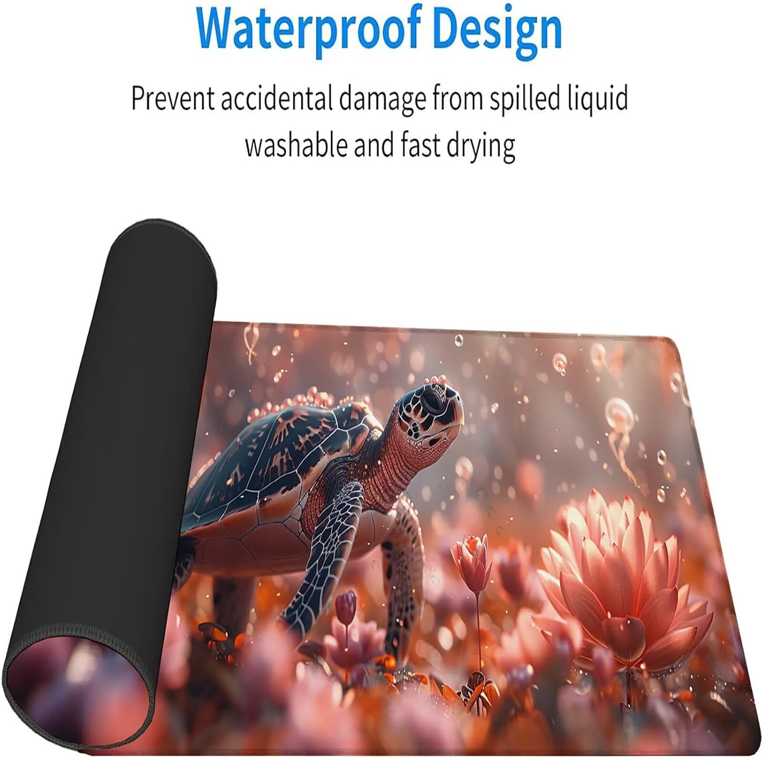 Green Mouse Pad, Sea Turtles Gaming Mouse Pad, Extended Desk Mat with Waterproof Non-Slip Rubber Base, Large Mousepad for Desk Accessories and Computer Accessories, Gifts for Men, 40 x 20 in B-8112