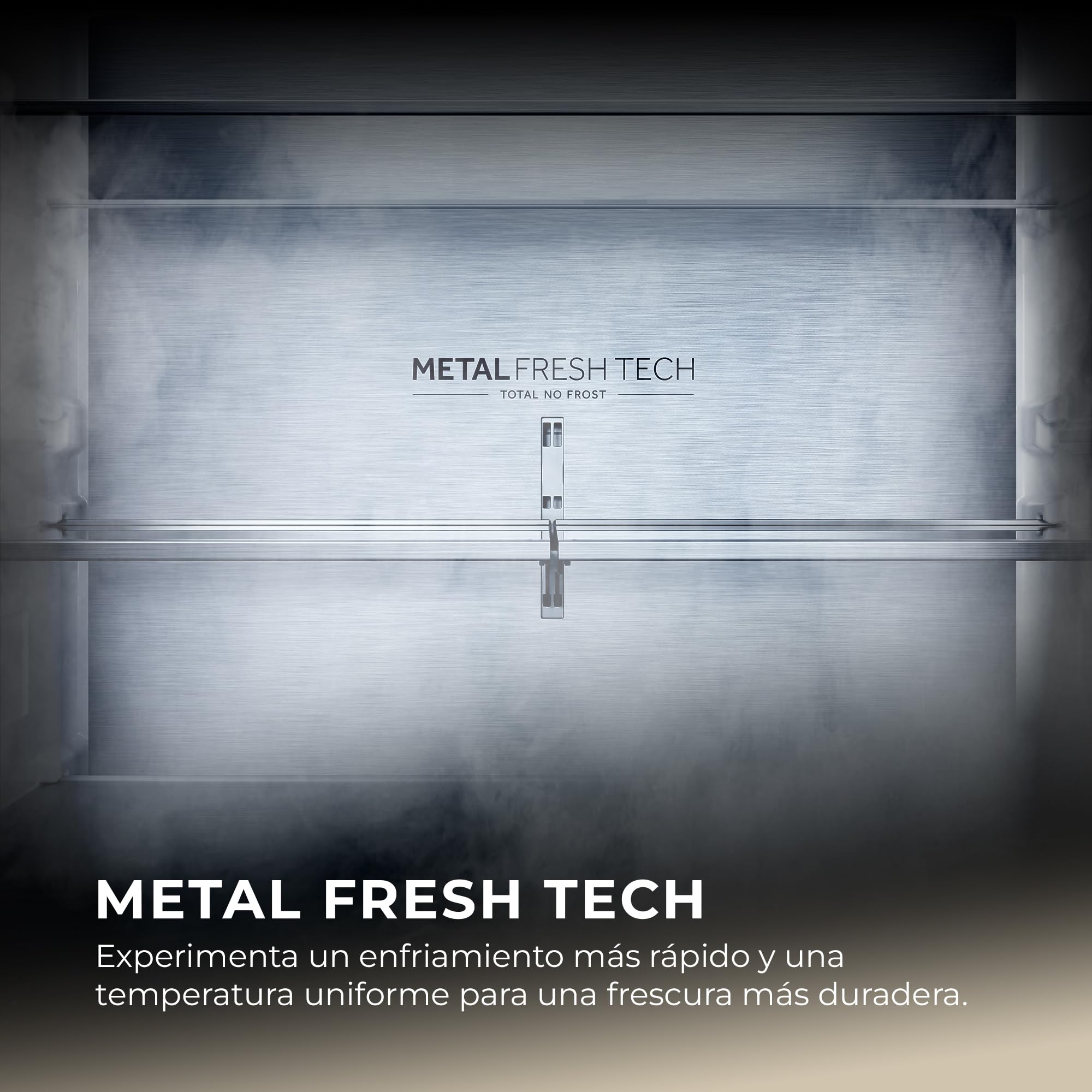 Haier Horizon Collection HCR59F18DNMM - Frigorífico Americano 706L, 4 Puertas, Antibacterias ABT, Motor Inverter, Magic Zone, Total No Frost, Ancho 90,5 cm, Alto 182,5 cm, Metal Fresh, Inox