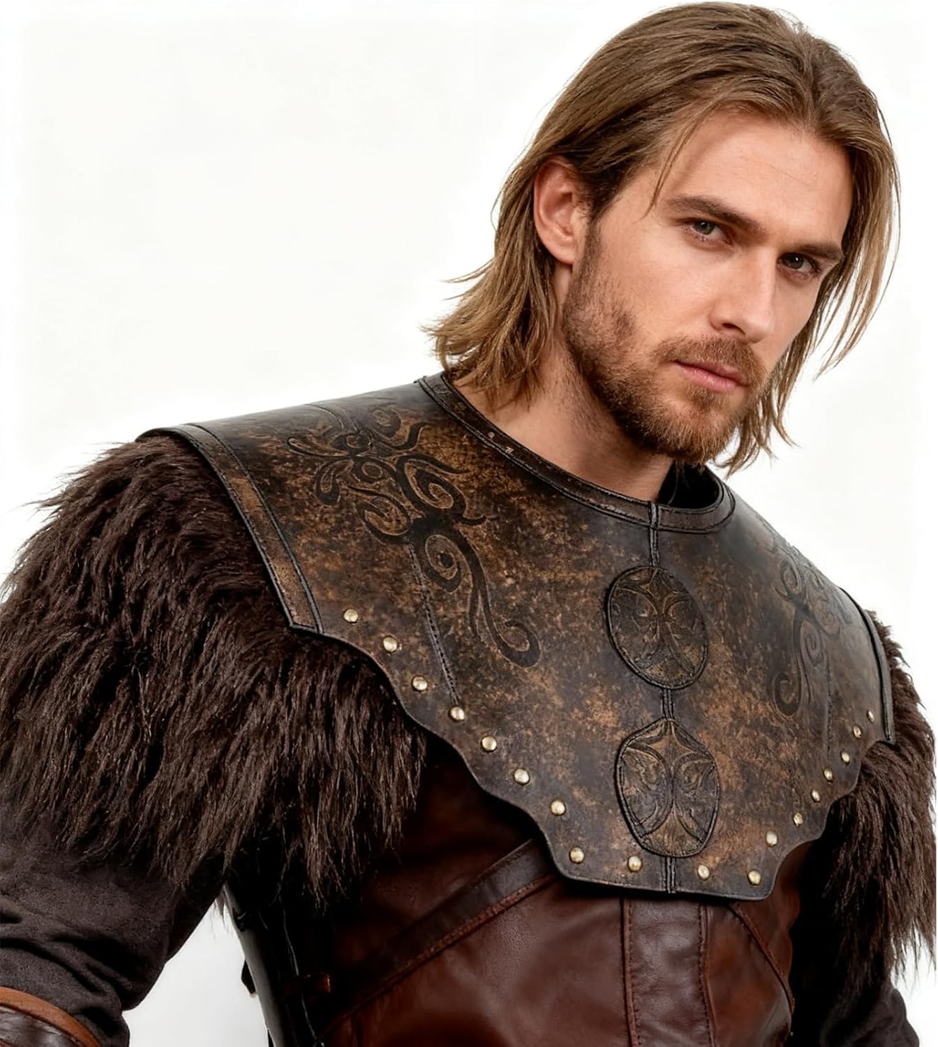 L'VOW Viking Leather Breastplate Adult Chest Armor Renaissance LARP Knight Cosplay Medieval Accessory - Image 6