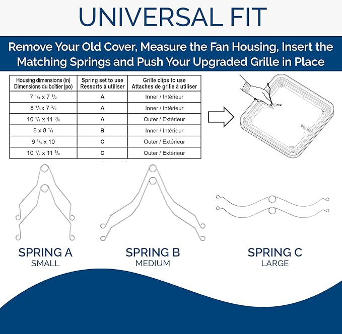 Rejilla de actualización universal para extractor de baño Broan-NuTone FG701, color blanco miniatura 5