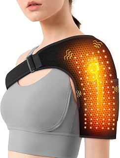Yabuu Heated Shoulder Wrap Pad with Massager for Arm Pain Relief,Electric Massager Heating Pad with 3 Vibration and Heat Settings hot Therapy for Shoulder for Women Men Gift (No Power Bank)