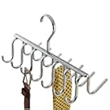iDesign Axis Metal Hanger, Hanging Closet Organization Storage Holder, Men's Ties, Women's Shawls, Pashminas, Scarves, Clothing, Accessories, 14 Hooks, Tie and Belt Rack