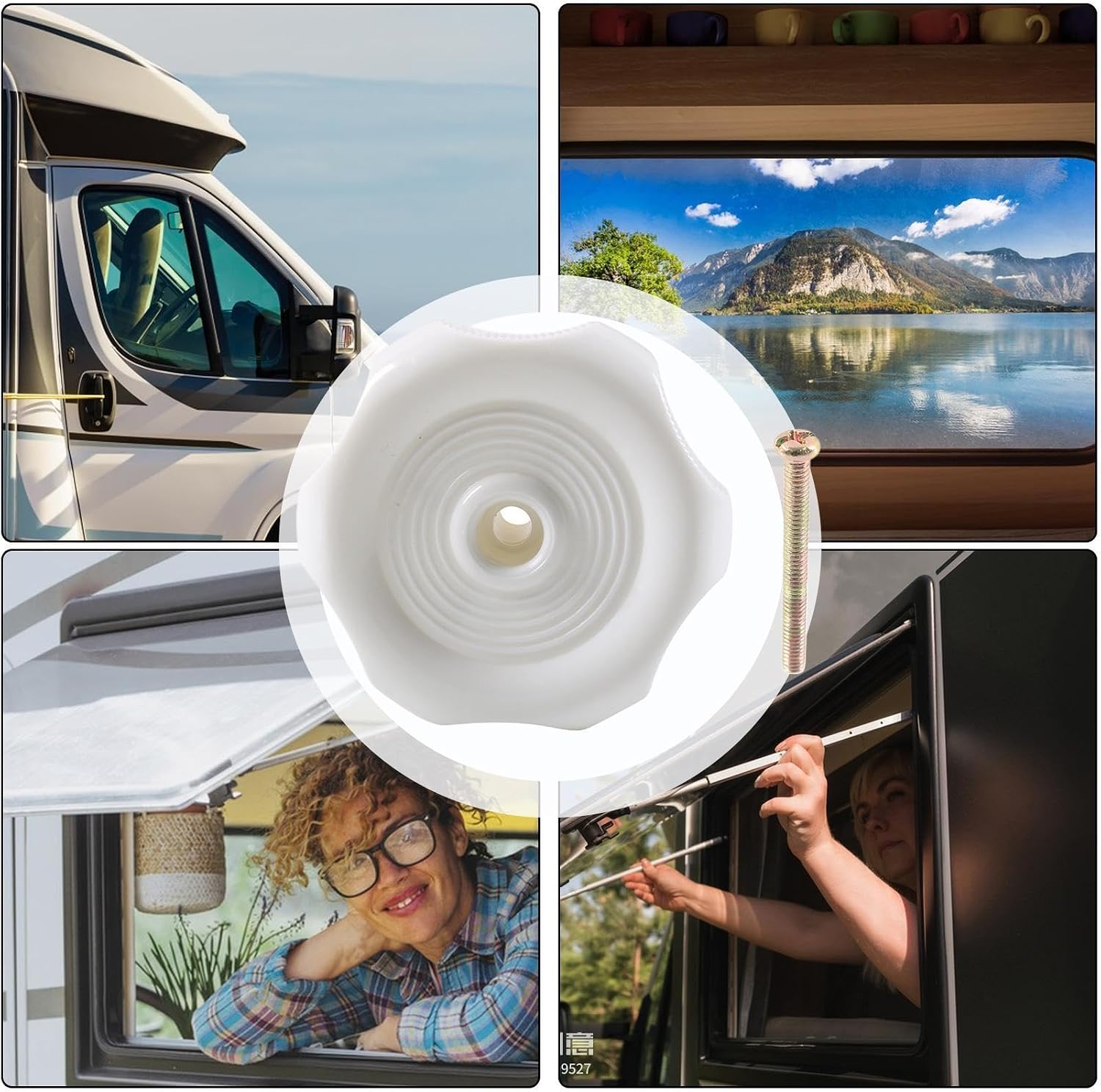 RV Window Knob Replacement | 1 Inch Shaft Trailer Vent Turn Knob - 2-1/4 Inch Diameter, Interior Parts for Trailer, Replacement Accessories with Screw