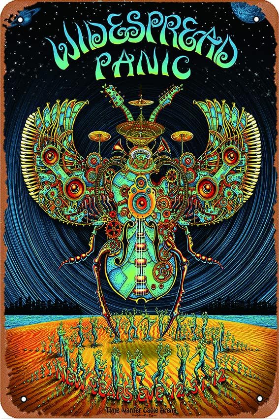 Widespread Panic Concert Poster Iron On Transfer #2 Poster Retro Metal Tin Vintage Sign 12 X 8 Inch Bar Music Club Man Cave Room Wall Decor
