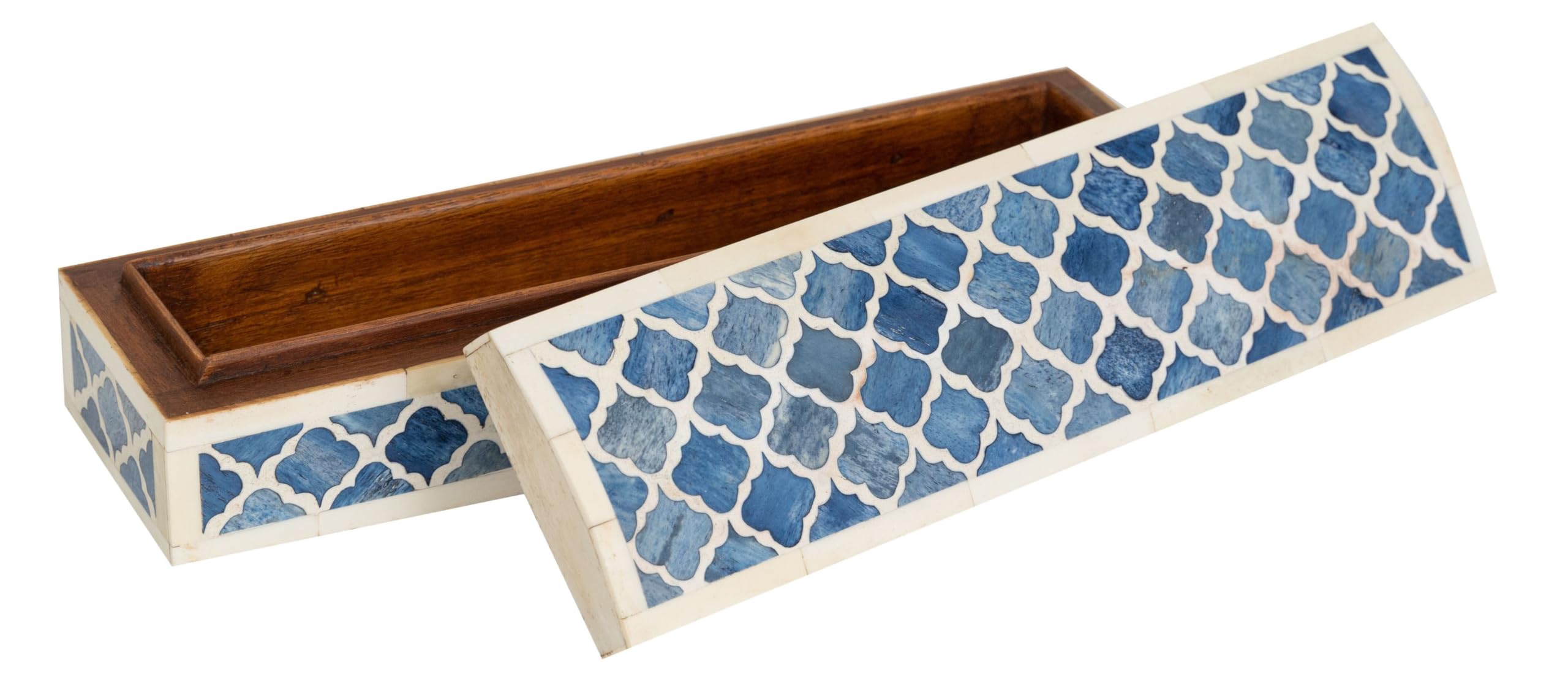 Biscottini Caja de madera y hueso 30 x 8 x 7 cm – Caja de recuerdos – Caja de madera decorada – Caja para objetos de madera