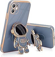 Vista 17 de Funda compatible con iPhone 12 Bonita Diseño de Soporte de Astronauta en 3D Protección de Cámara A Prueba de Golpes Cubierta Trasera Suave para Negro