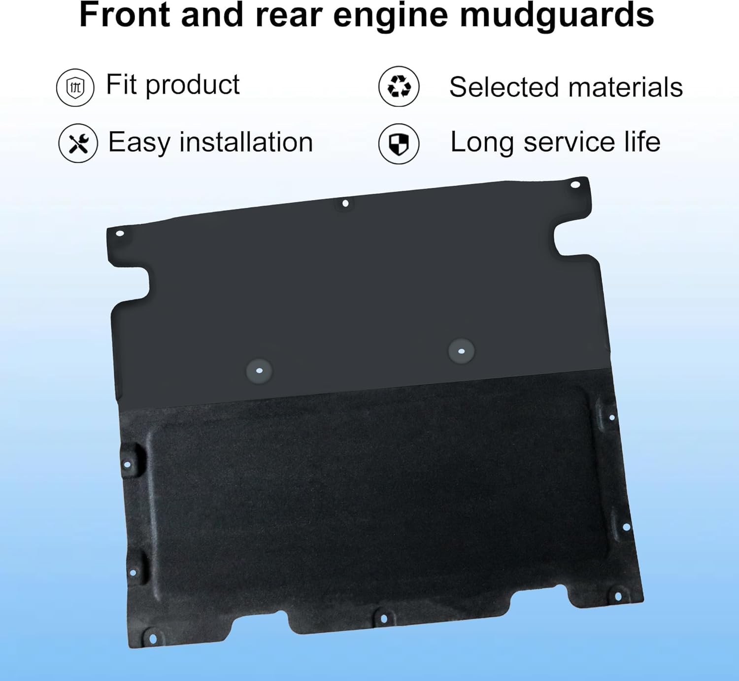 Front Engine Case Guards Splash Shield Compatible with Audi Q5 Q5 PHEV SQ5 2.0L 3.0L 2018 2019 2020 2021 2022 2023 Replace 80B863821A 80B863821B 80B863821C Under-Body Shield Cover Front Rearward