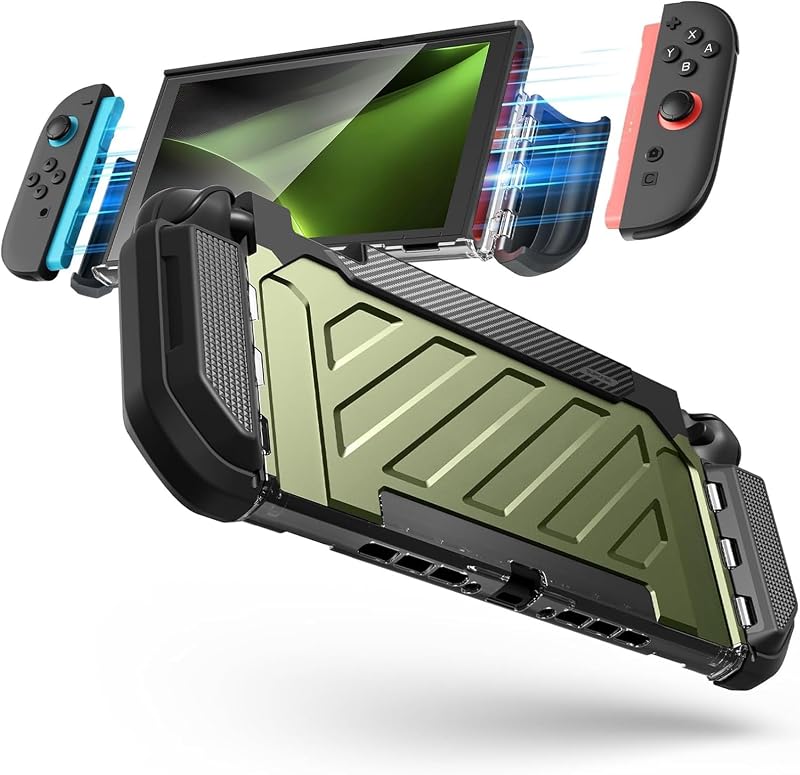 SUPCASE para Nintendo Switch 2 Case 2025, Joy Con Remove Friendly, Verde | Protección de grado militar, agarre ergonómico, cubierta protectora integrada acoplable, accesorios para Switch 2, Unicorn Beetle Pro