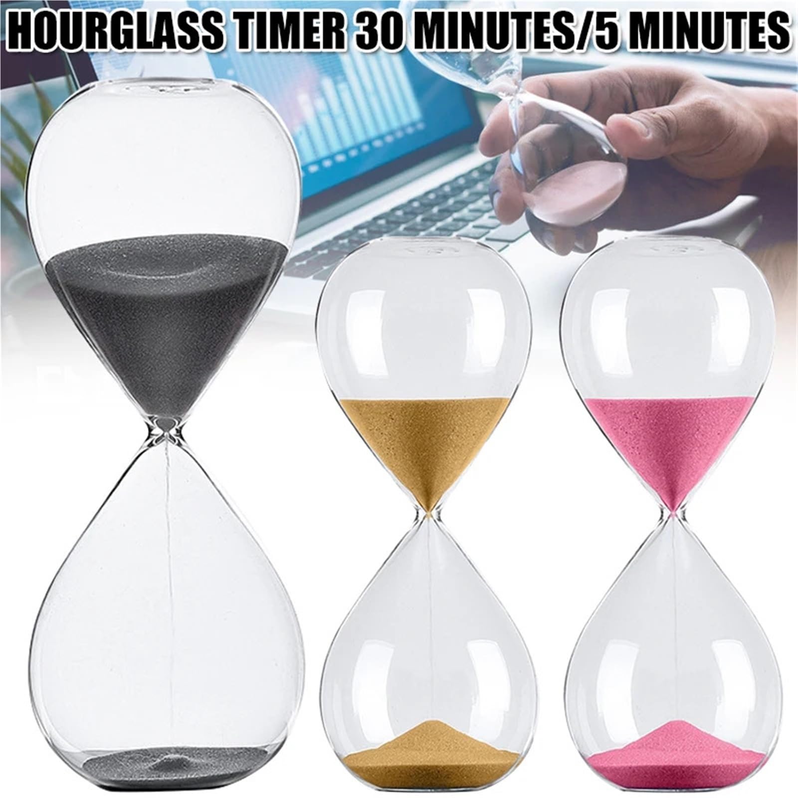 Reloj de Arena, Temporizador de Arena, 2 Piezas, Reloj de Cocina, Manualidades, decoración del hogar