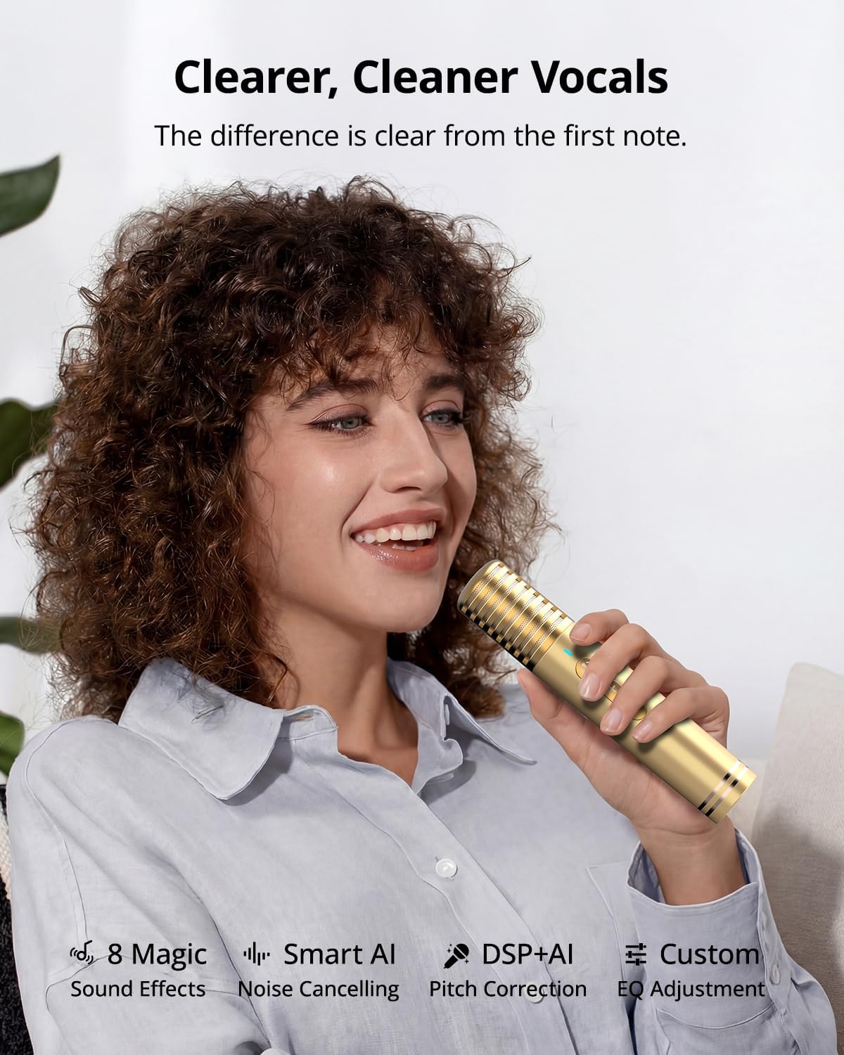 Ikarao Karaoke Machine for Adults, with Lyrics Display Screen, 2 Self-Charging Wireless Microphones, Autotune & EQ, 140W Speaker, Connect TV, Portable Karaoke System for Home, Family, Party, Travel