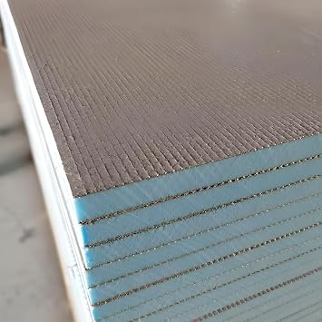 Tile Backer Board Insulation XPS Foam Waterproof Cement Coat 1200x600mm Underfloor Heating Underlay (10, 1200 x 600 x 6mm)
