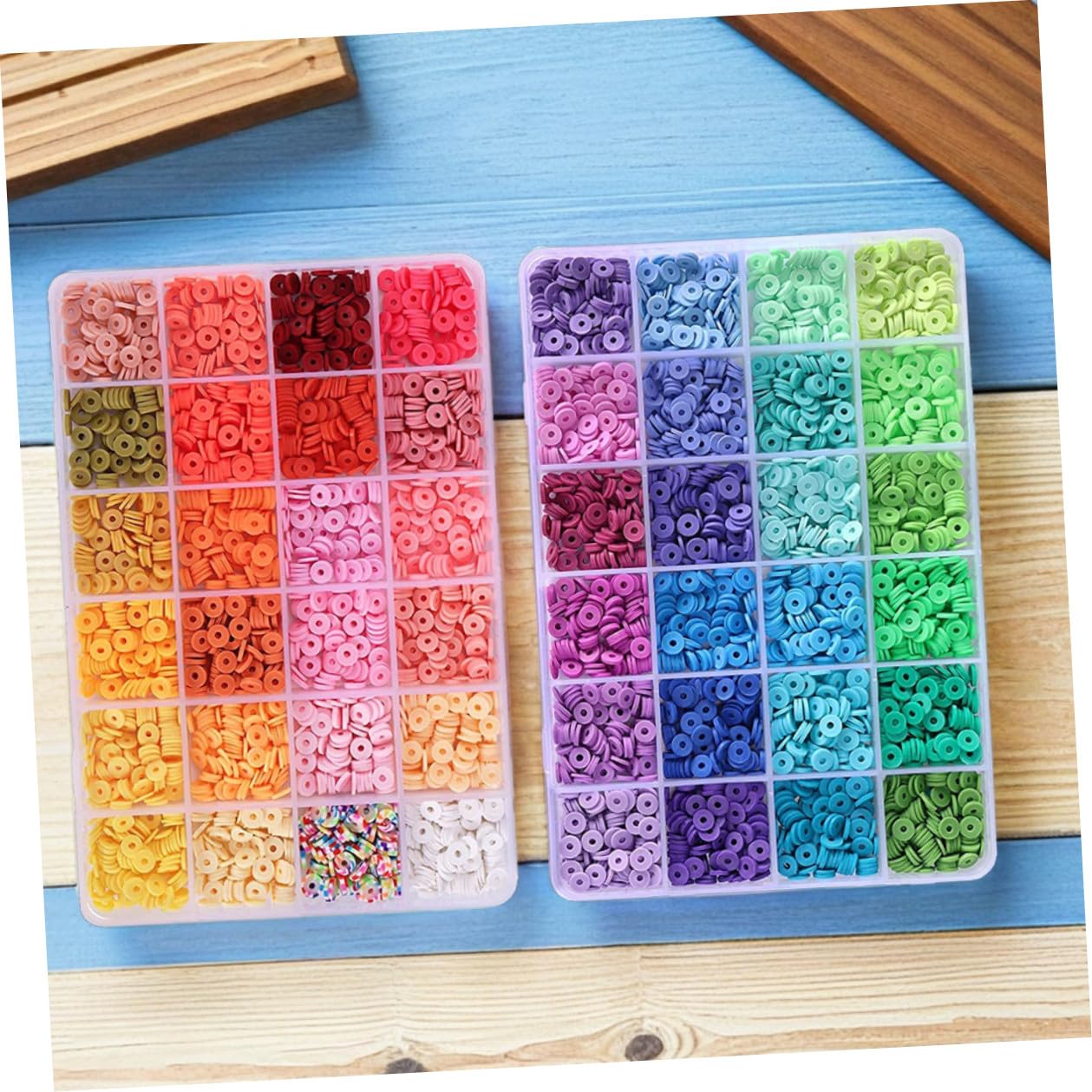 DOITOOL Kit de Pulseras y Juego de Cuentas de Arcilla Polimérica Caja de Almacenamiento, Abalorios DIY para Manualidades