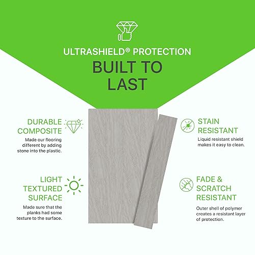 Miniatura 10 de EverLux Mongoose Taupe 20 MIL x 8.8 in W x 72 in. L Click Lock - Suelo de tablones de vinilo de lujo impermeable (17.7 pies cuadradoscaja)