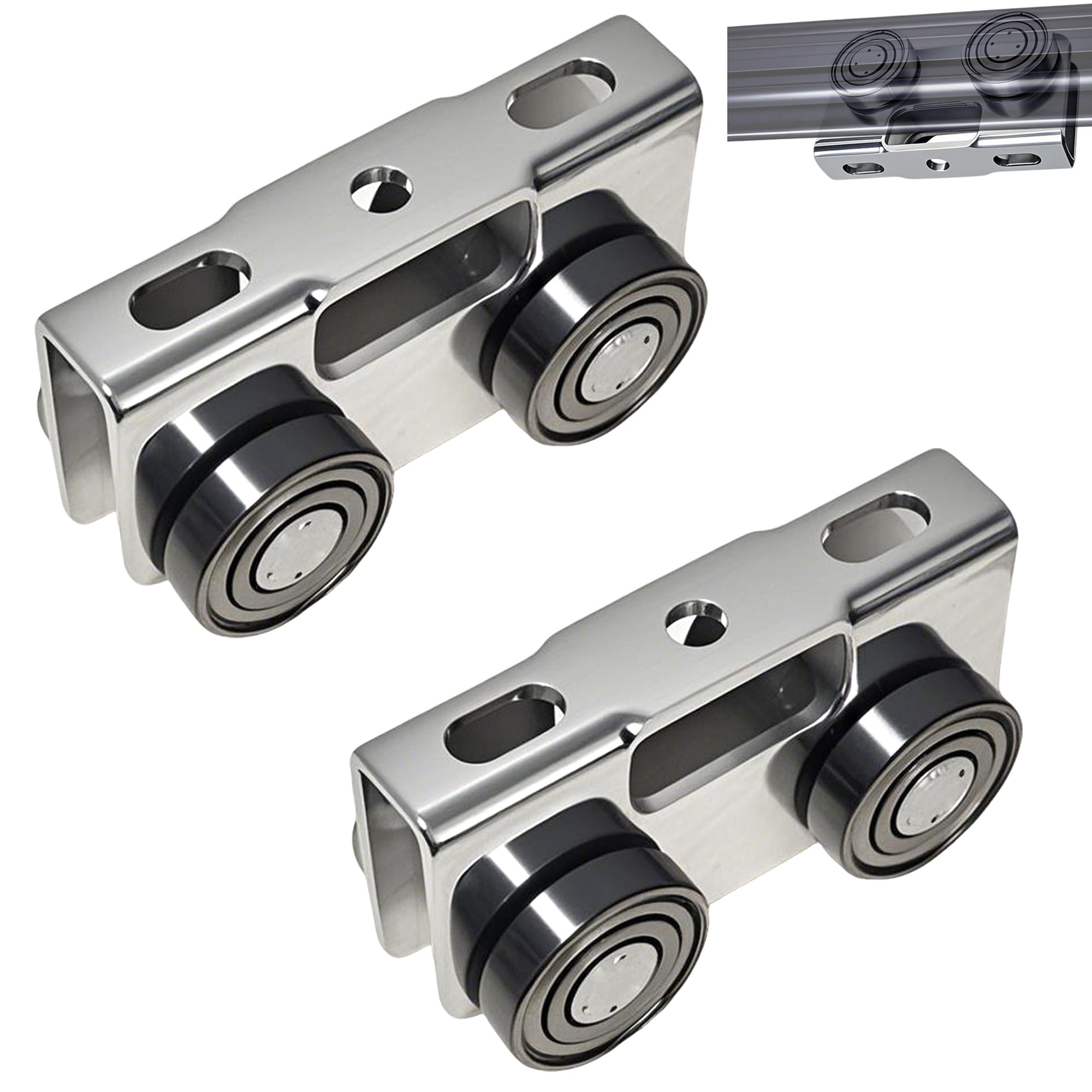 YOVXKAN 4 Wheel Trolley Assembly Rollers, Upgraded Load & Stable Silent Roller Trolley Compatible with 1-5/8" Wide and Taller Strut Channel, P1000/