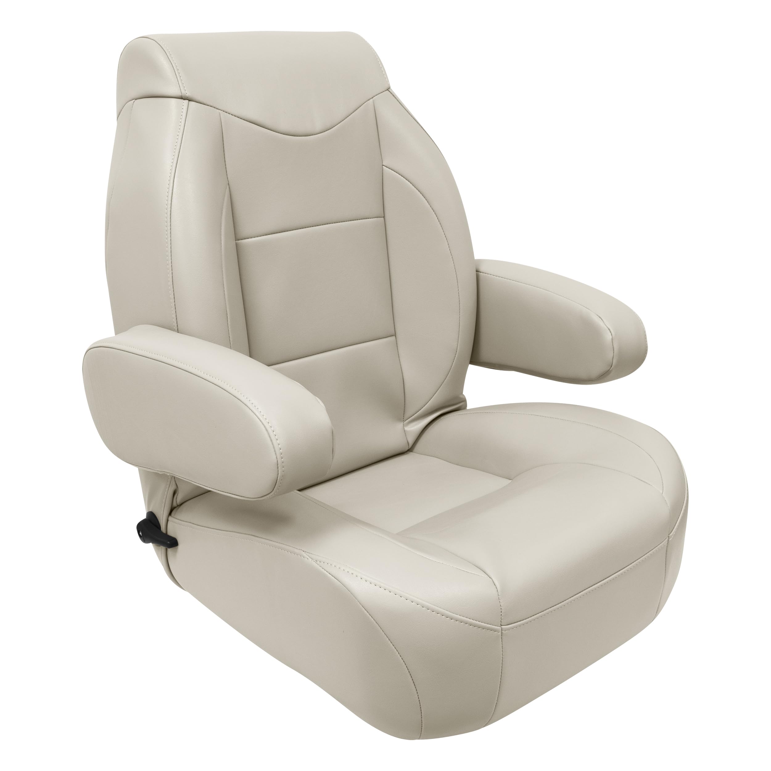 Wise 3126-990 High Back Premier Pontoon/Boat Reclining Helm with Flip Up Arm Rests - Platinum