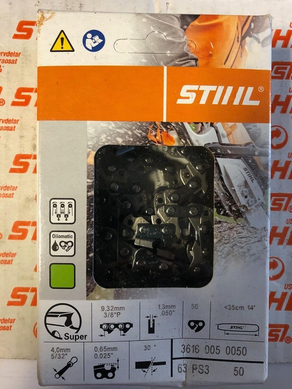 Replacement for STIHL ms194t ms193t 14" 63PS3 50 Chain 3/8p .050 50 dl 3616 005 0050 OEM