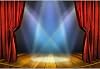 8x6.5ft Vinyl Huge Swanky Red Curtain Stage Backdrop Photography Background Wedding Hall Red Carpet Spotlight Celebrating Festival Party Children Lovers Adults Photo Backdrop Photo Studio