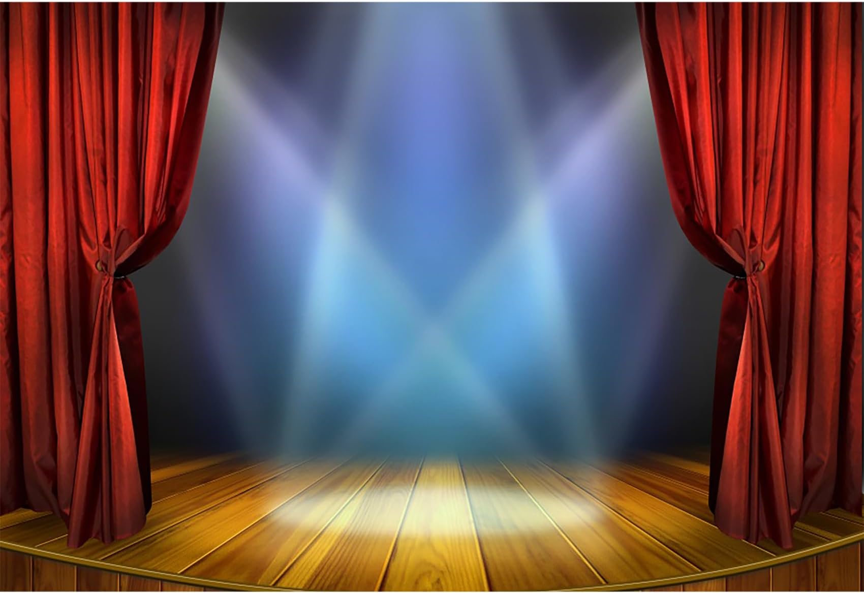 Baocicco 7x5ft Theater Stage Backdrop Red Curtains Backdrop Photography Background Stage Spotlights Wooden Floor Festival Celebration Backdrops Children Baby Adults Portraits Photo Studio Video Props