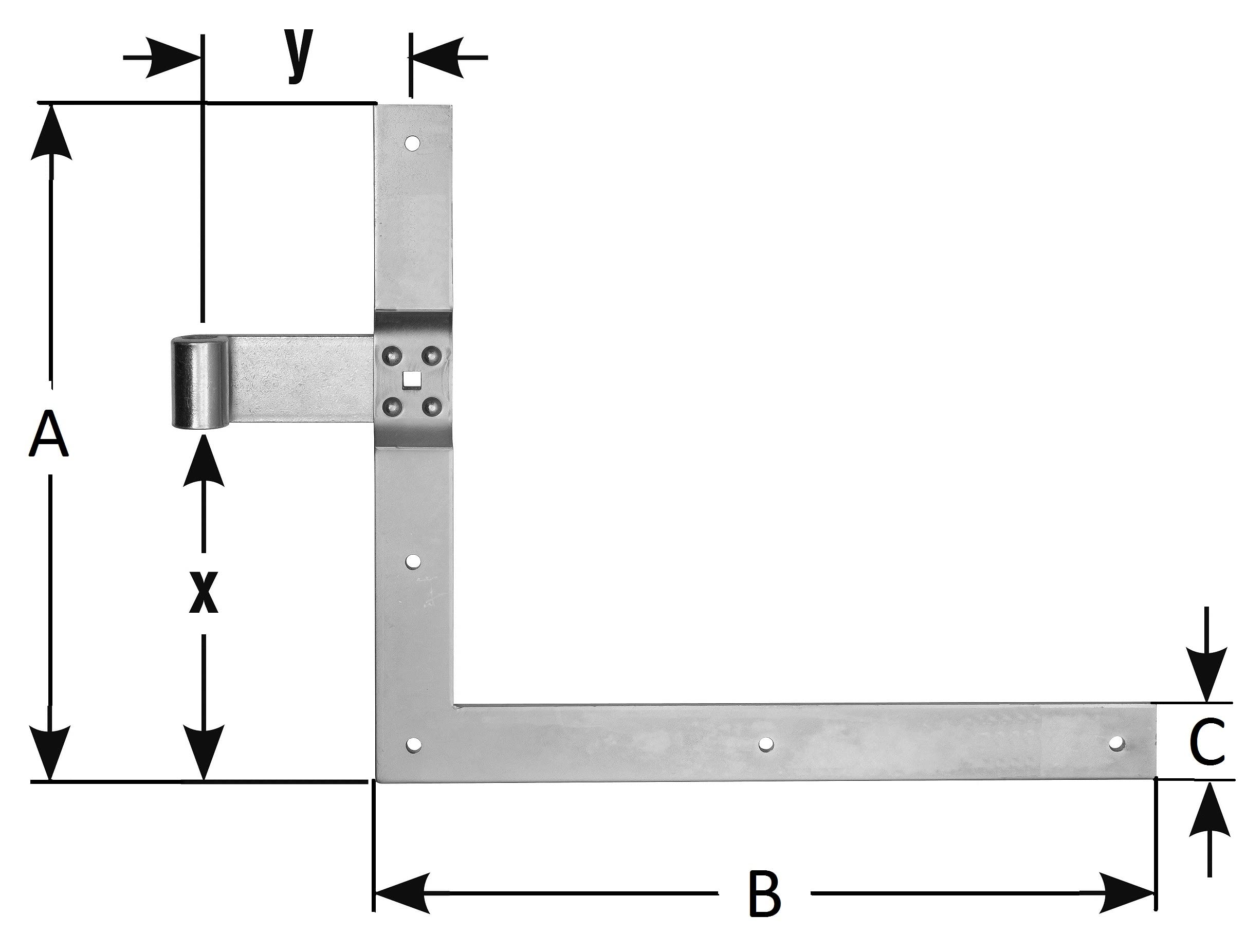 Pollmann®Baubeschläge Winkelband Rolle Ø 16 mm, 400 x 1000 mm, feuerverzinkt, 1 Paar