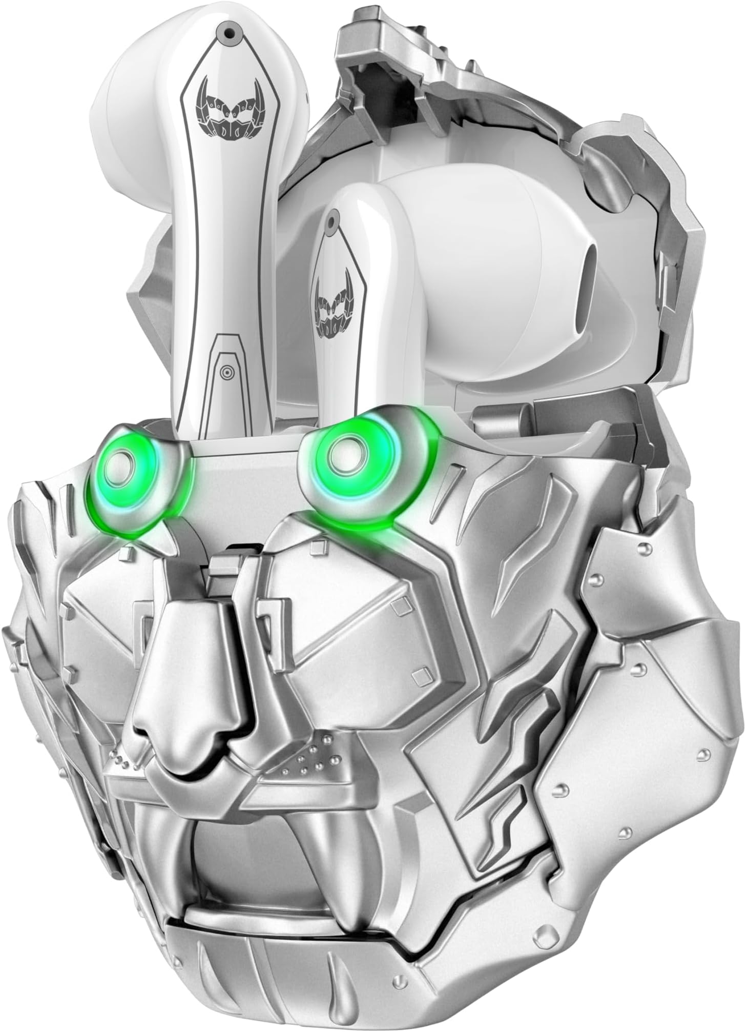 Wireless Gaming Earbuds, MechTech Buildable TWS Bluetooth Earphone with Stereo Sound, Ultra-Low Latency & Noise Cancelling in-Ear Buds for Gaming, Sport, Work, Travel (Silver)