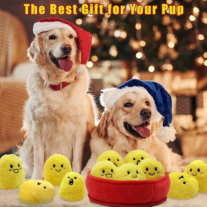 Juguetes para Perros YZHDUXIU, 6 Unidades, Squeaky y Crinkly, Pollo miniatura 8