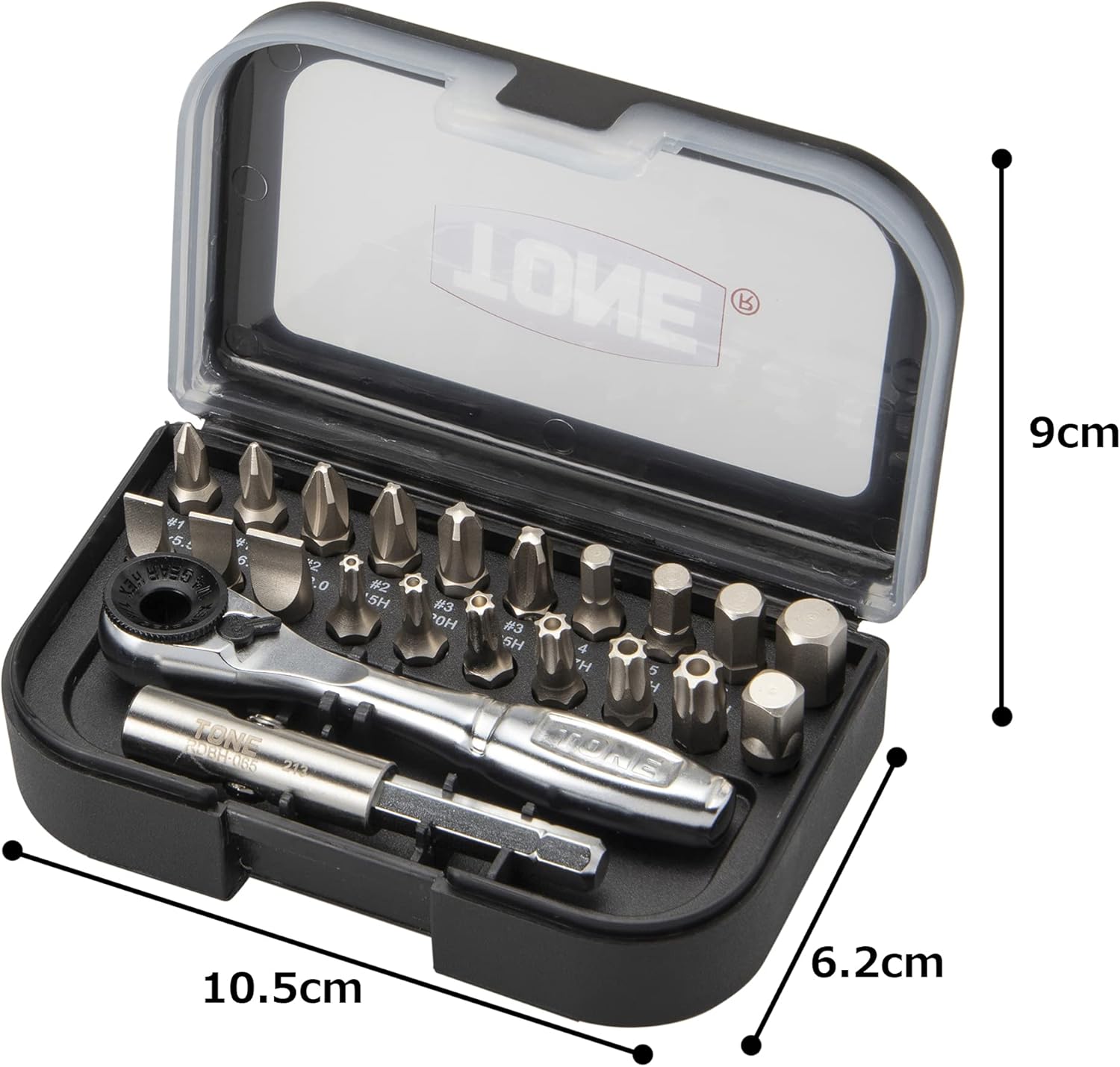 TONE Bit Ratchet Set BRS20 1/4" Hex Shank Bit Black 22-Piece