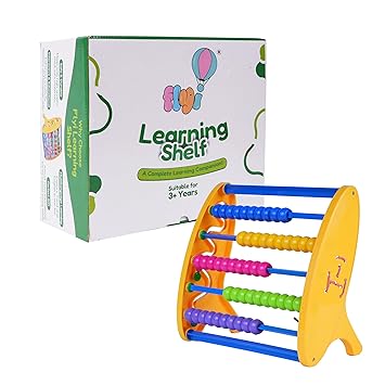 FLYI - Abacus for Kids | Early Math Learning with Colorful Counting Beads, Durable Plastic with Multi-Color Beads, 3+ Years Learning Toy with Lacing & Tracing Activity