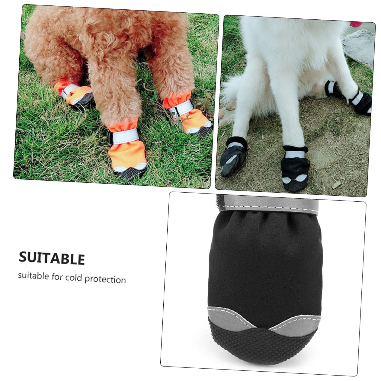 GANAZONO Paw Protection Booties Waterproof Dog Boots Winter Dog Shoes -Collision Frost Leather Reflective Sole