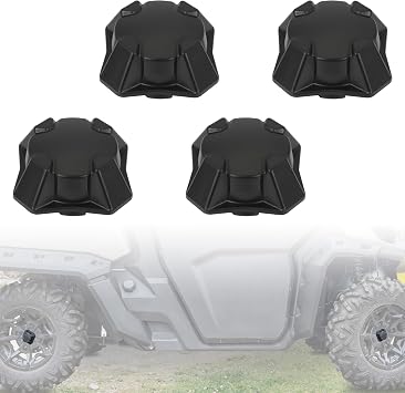 Tire Wheel Hub Caps for Can-Am 15-21, Wheel Center Hub Caps Black Dust Center Hub Cap Covers for Can Am Defender/Commander/Outlander/Maverick/Traxter 2015-2021 Accessories, 705401541, 4PCS