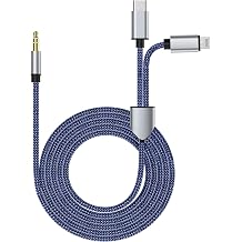 Aux and Charging Cable Cord for iPhone, 2 in 1 3.5mm Male Audio Headphone Jack Adapter Cable with Extension USB Fast Charger Port Compatible with iPhone 14/13 to Car, Home Stereos, Headphone