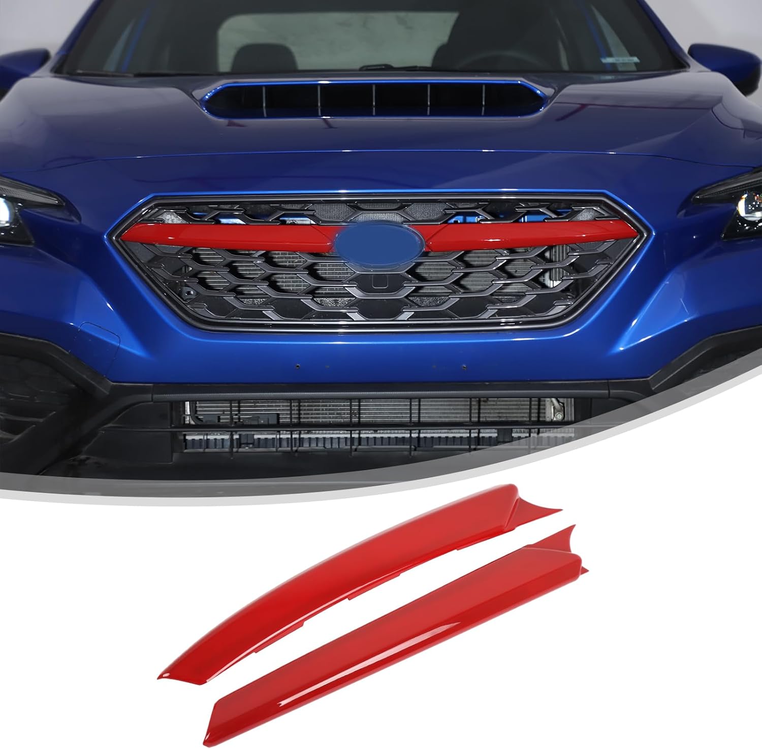 Daeiclru Front Center Grill Insert Cover Trim Compatible with Subaru WRX 2022-2024, Car Front Bumper Grille Cover Grill Badge Molding Trim Accessories (Carbon Fiber Pattern)