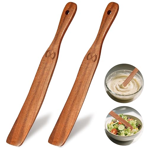 2Pcs Skinny Spurtle for Sourdough Starter, Sour Dough Tool, Wooden