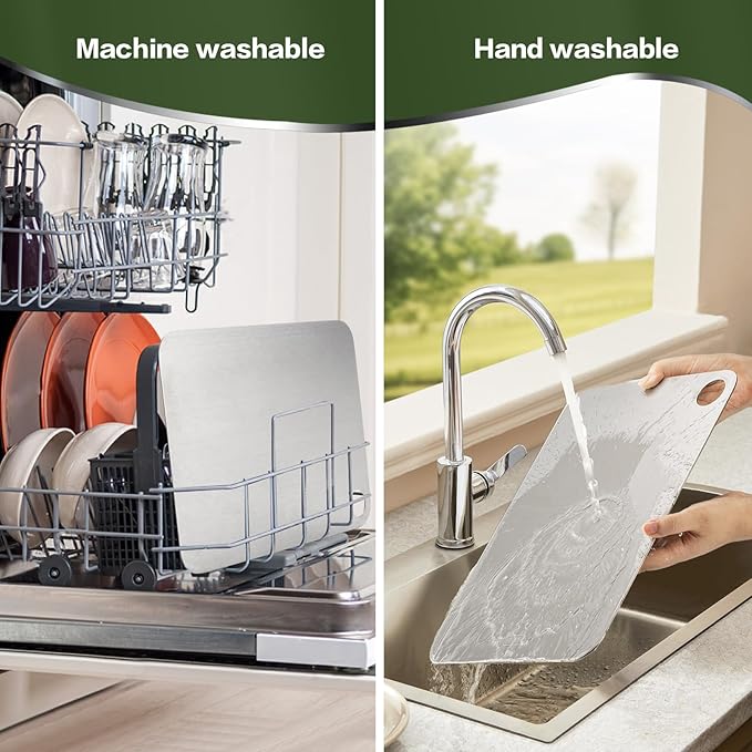 Titanium Cutting Board-100% Pure Titanium Cutting Boards for Kitchen - Cutting Edge Hygiene & Durability, Double Sided Titanium Cutting Mat for Meat Fruit&vegetable, L Size