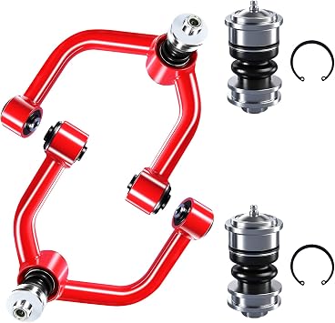 2-4in Lift Front Upper Control Arms w/Ball Joints Compatible with Toyota Tundra 2000-2006, Tubular Arms for Sequoia 2001-2007, Replace Factory Suspension Control Arms w/Extra Ball Joints