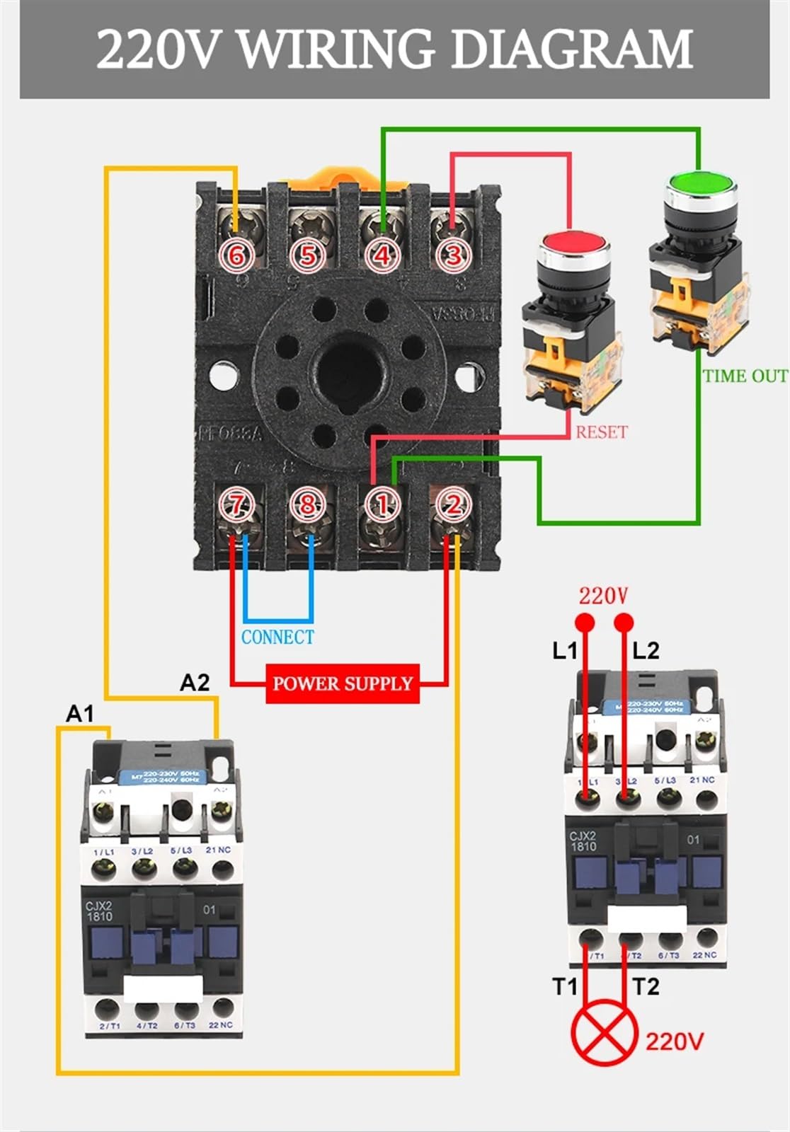 Temporizador programable LED Digital DH48S-1Z, interruptor de relé de tiempo con Base de enchufe, 12V, 24V, 220V, 380V, temporizador de retardo 0,01 S-99H99M(DCAC24V)