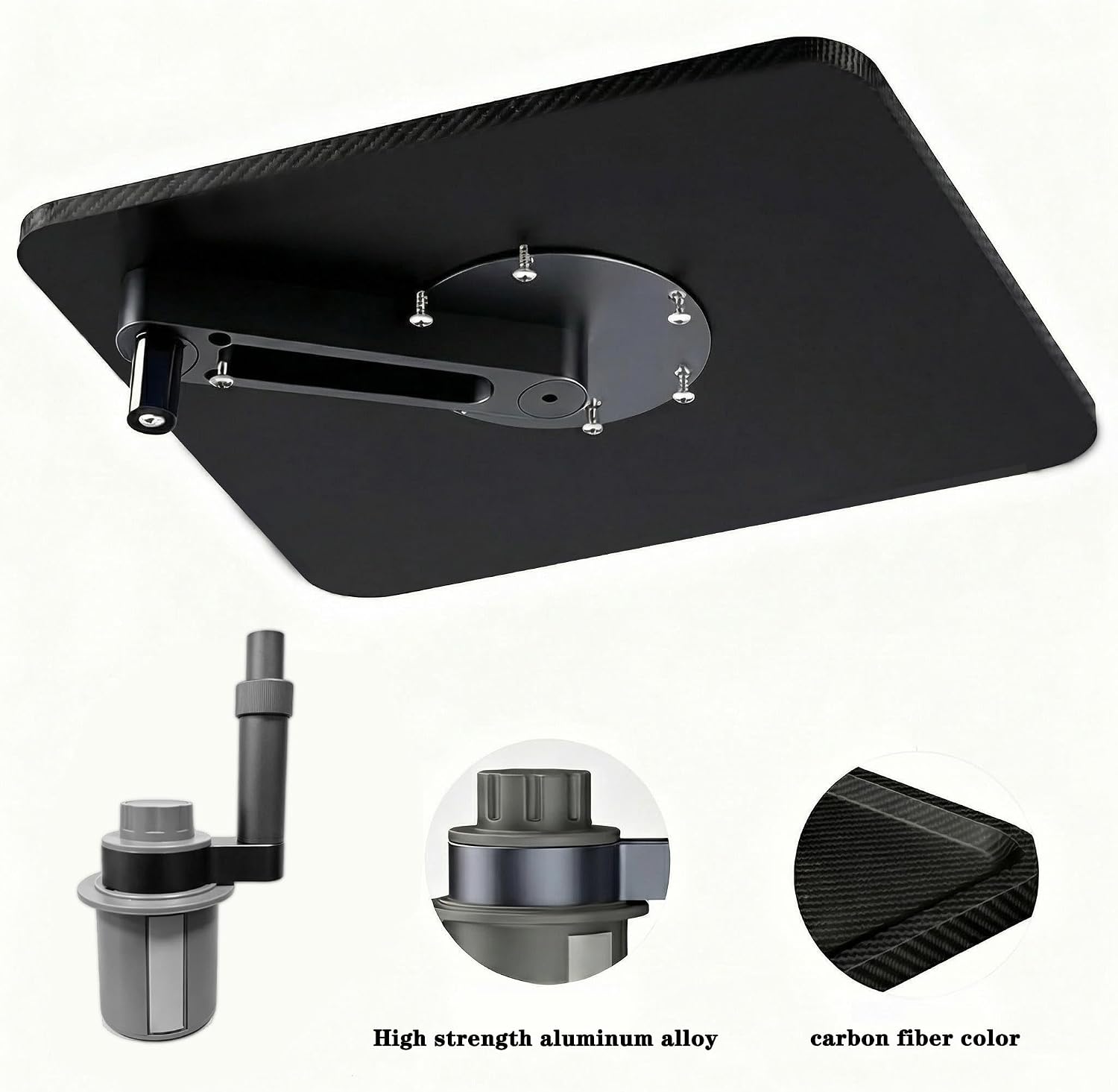 Car Desk for Laptop, Car Table & Car Tray with 360° Rotating Cup Holder, Adjustable Height Car Food Tray, As Car Table Tray or Car Seat Tray, Compatible with Tesla Model 3/Y/S, Ford/Most Vehicles