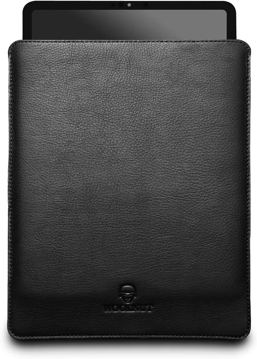70% Off Discount Woolnut Leather Sleeve Cover Case for iPad Pro 12.9 Inch - Black (WNUT-IPD12-S-423-BK)