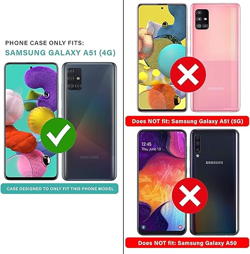 Miniatura 2 de Funda con clip para cinturón para Samsung Galaxy A51 4G (no compatible con A51 5G), funda integrada protector de pantalla funda resistente para