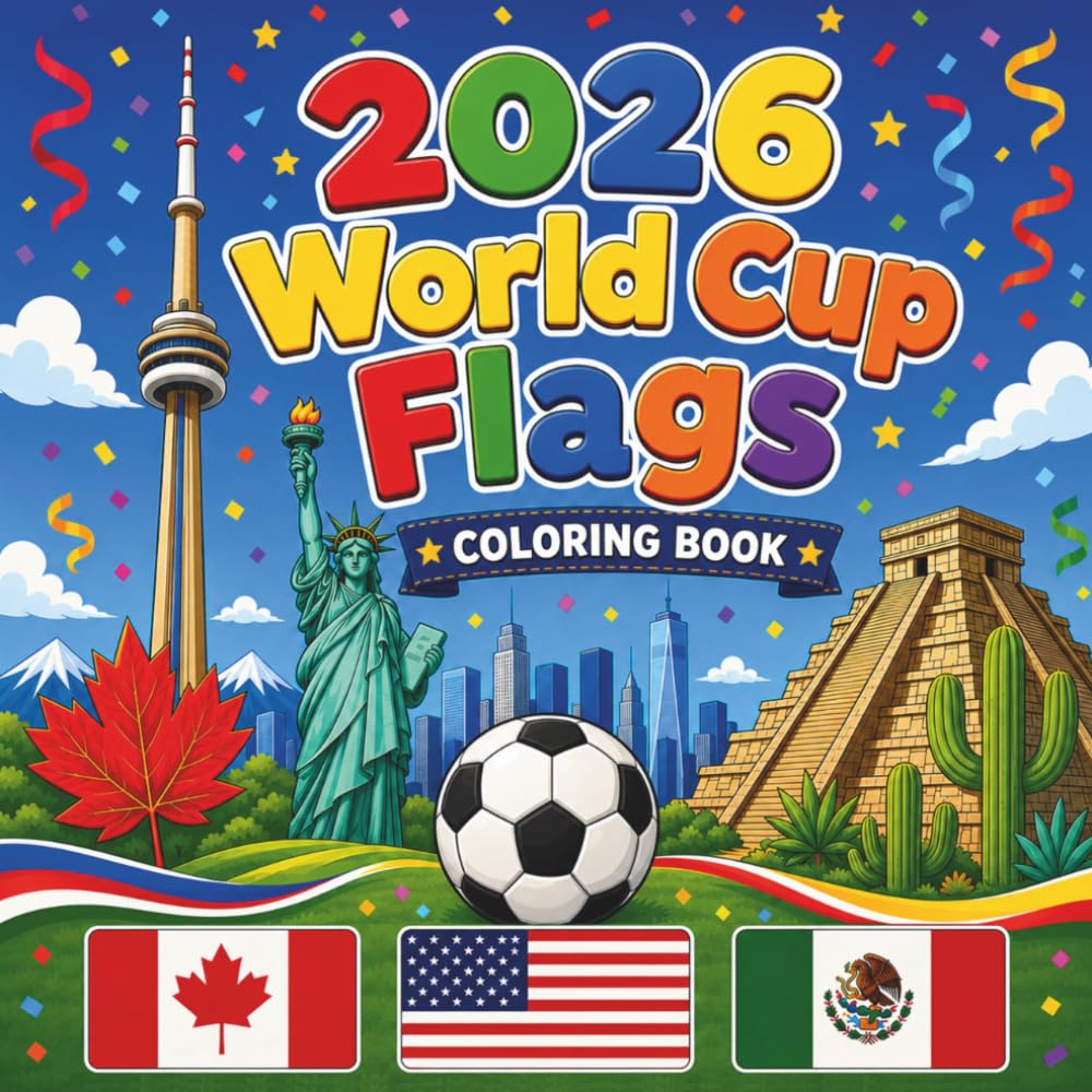 2026 World Soccer Flags Coloring Book: Color by Number the 48 National Team Flags, Learn Fun Facts About Every Team. Activities for Kids and Adults.