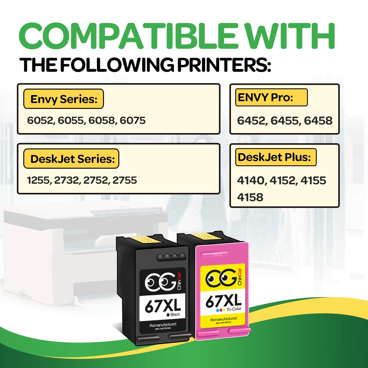 Amazon.com: CG CHINGER Remanufactured 67XL Ink Cartridge