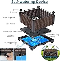 Vista 3 de Macetas Grandes para Plantas de Exterior - Profundizadas 20" de Altura, Camas Elevadas para Jardinería con Autoriego, Caja de Plantación Elevada