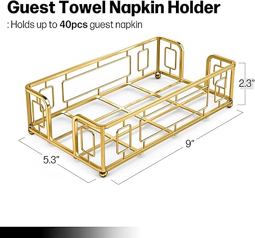 Miniatura 4 de LEVIMETREE Servilletero rectangular para toallas de invitados, bandeja de almacenamiento de toallas de mano de papel, servilletero para mesa,